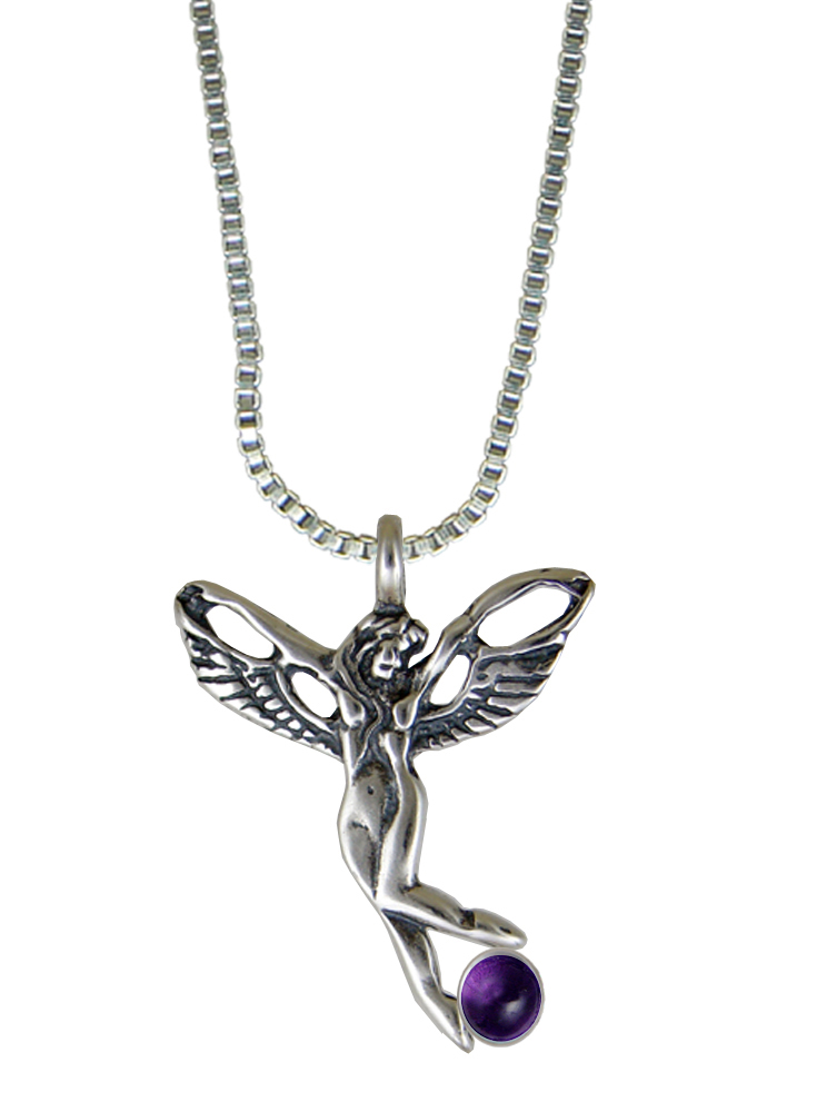 Sterling Silver Little Isis Pendant With Amethyst